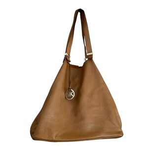 Michael Kors Colgate Tan Leather Slouchy Hobo Tote Bag Large
